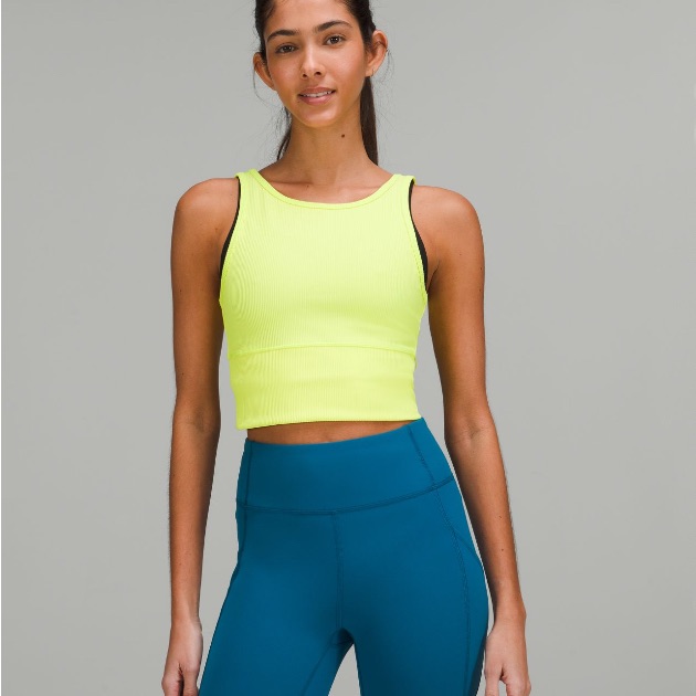 Lululemon Power Pivot Tank. Electric Lemon Size 4